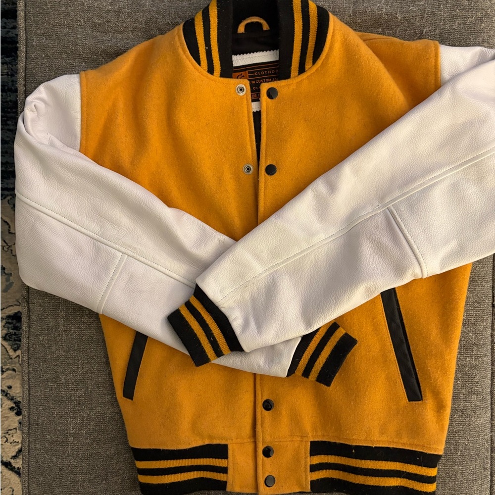 Yellow and White Varsity Jacket
